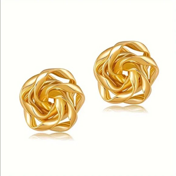 14K Gold Womens Twisted Love Knot Earrings Twisted Ladies 14 Karat New Jewelry